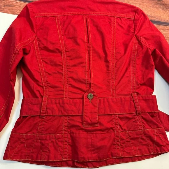 CAbi Red Belted Zip Front Utility Jacket Small - Picture 11 of 13